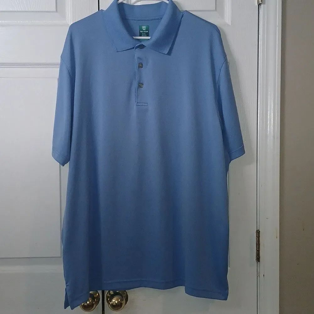 Pro Tour Airplay baby blue golf polo dress shirt